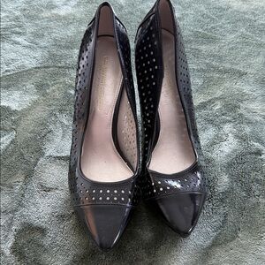 Christian Siriano Black Perforated Heels